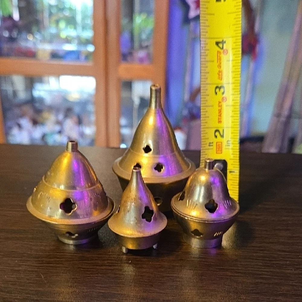 Set of 4 Brass Incense Holders